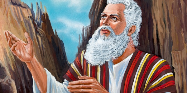 Moisés recibiendo la ley de Dios en el monte Sinaí