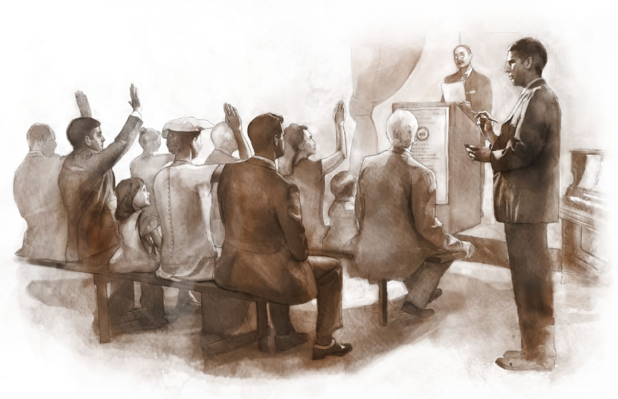 ’n Jaarlikse verkiesing van ouer manne deur die gemeente in die 1920’s