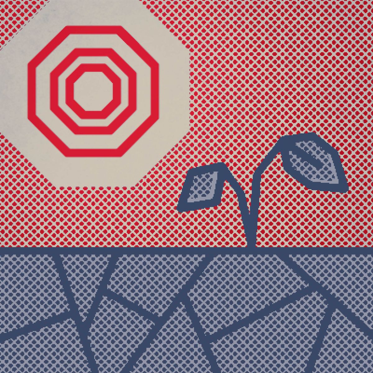 ’n Prentjie van die son en ’n plant wat doodgaan in die droë grond.