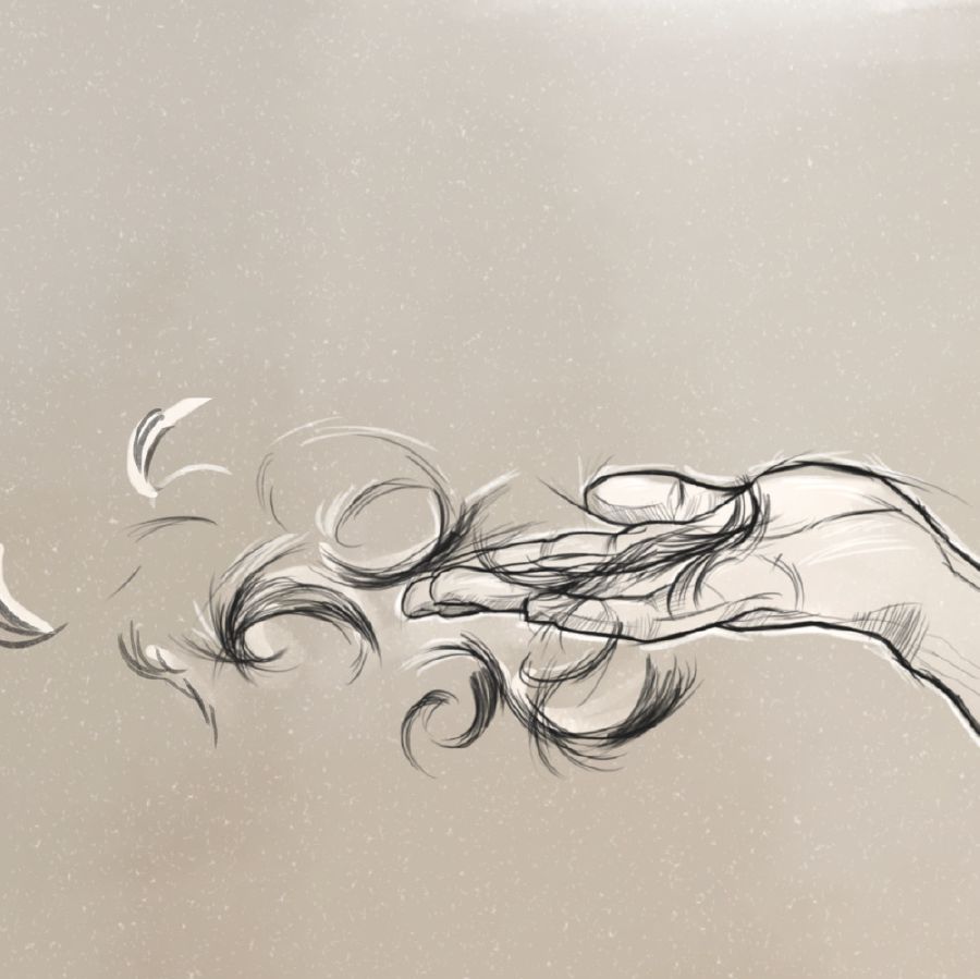 Esegiël strooi ’n deel van sy geskeerde hare.