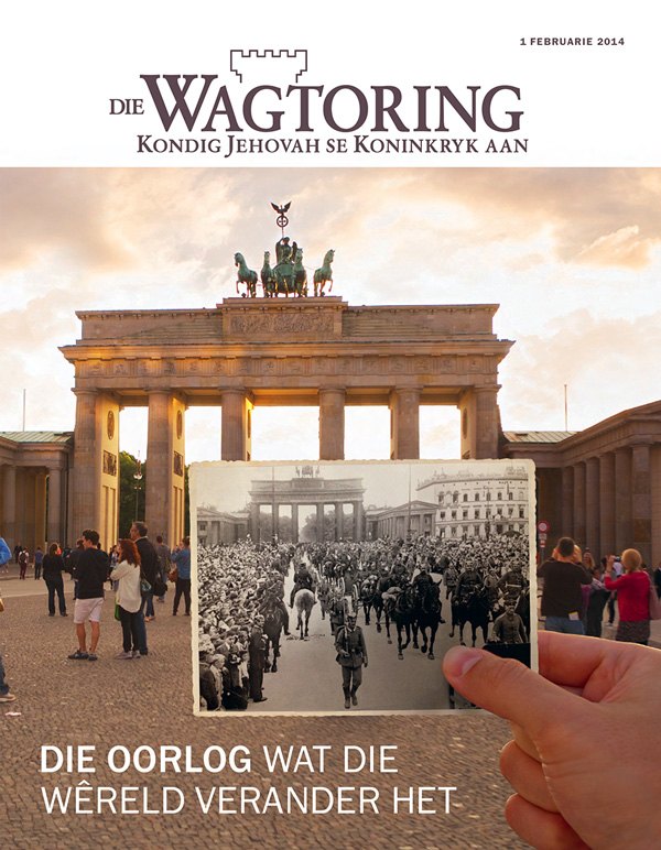 Brandenburgpoort in Berlyn en ’n groep soldate