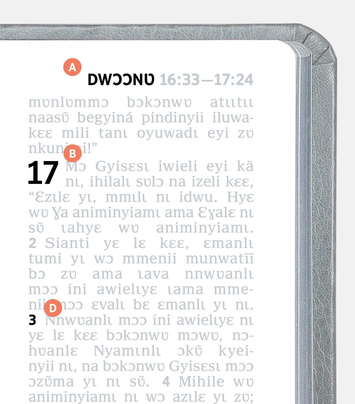 Ndwɩyɛlɛ A, B, nɩɩ D ikilee Bayɩbʋlʋ yɩ ɔfʋã be.