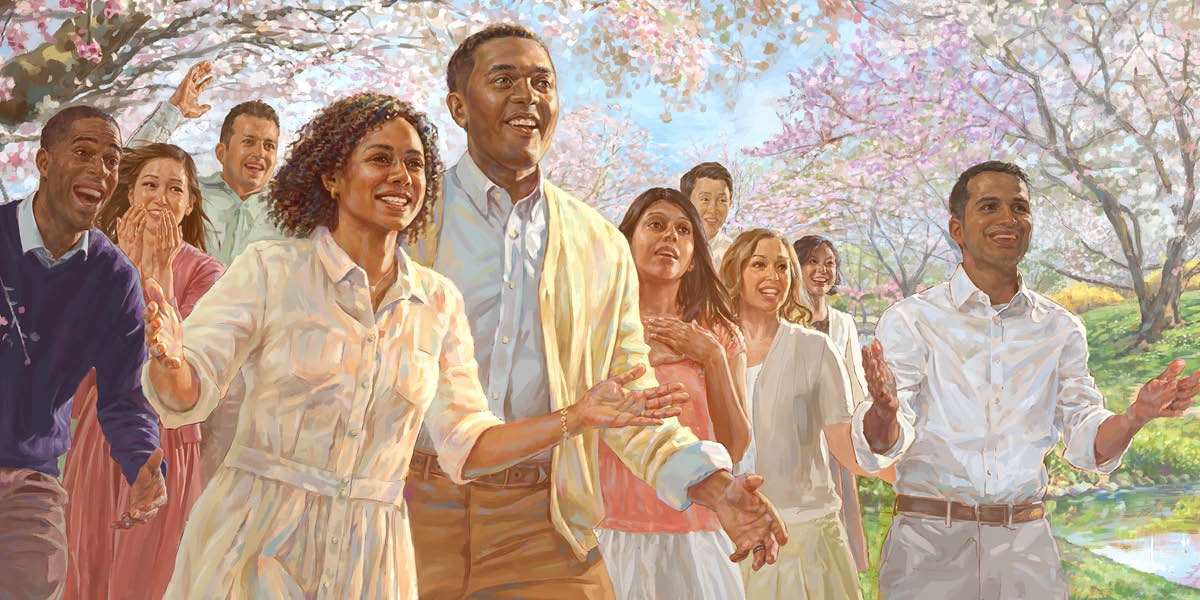 በገነት ውስጥ ያሉ ሰዎች በሞት የተለዩአቸውን የሚወዷቸውን ሰዎች በደስታ ሲቀበሉ