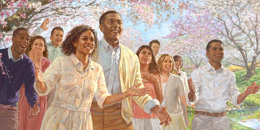 በገነት ውስጥ ያሉ ሰዎች በሞት የተለዩአቸውን የሚወዷቸውን ሰዎች በደስታ ሲቀበሉ