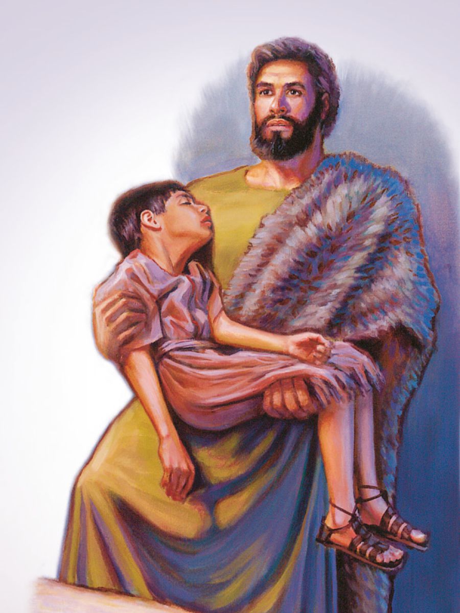 ኤልያስ አንድን የሞተ ልጅ ታቅፎ