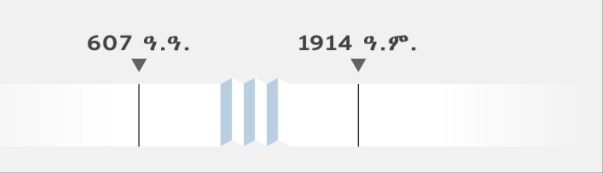 ከ607 ዓ.ዓ. እስከ 1914 ዓ.ም. ያለውን ጊዜ የሚያሳይ የጊዜ ሰሌዳ።