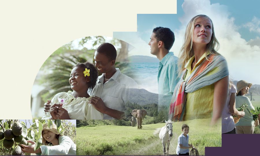 የተለያየ ዘር ያላቸው ሰዎች በገነት ውስጥ