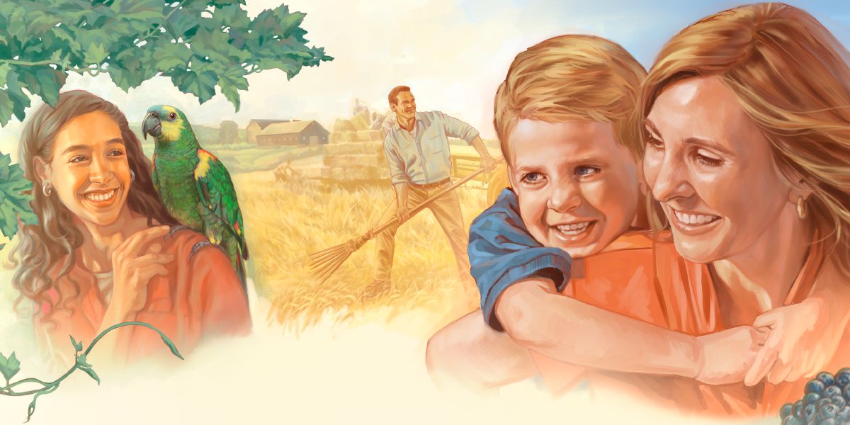 ልጆችና አዋቂዎች በገነት ውስጥ ሆነው