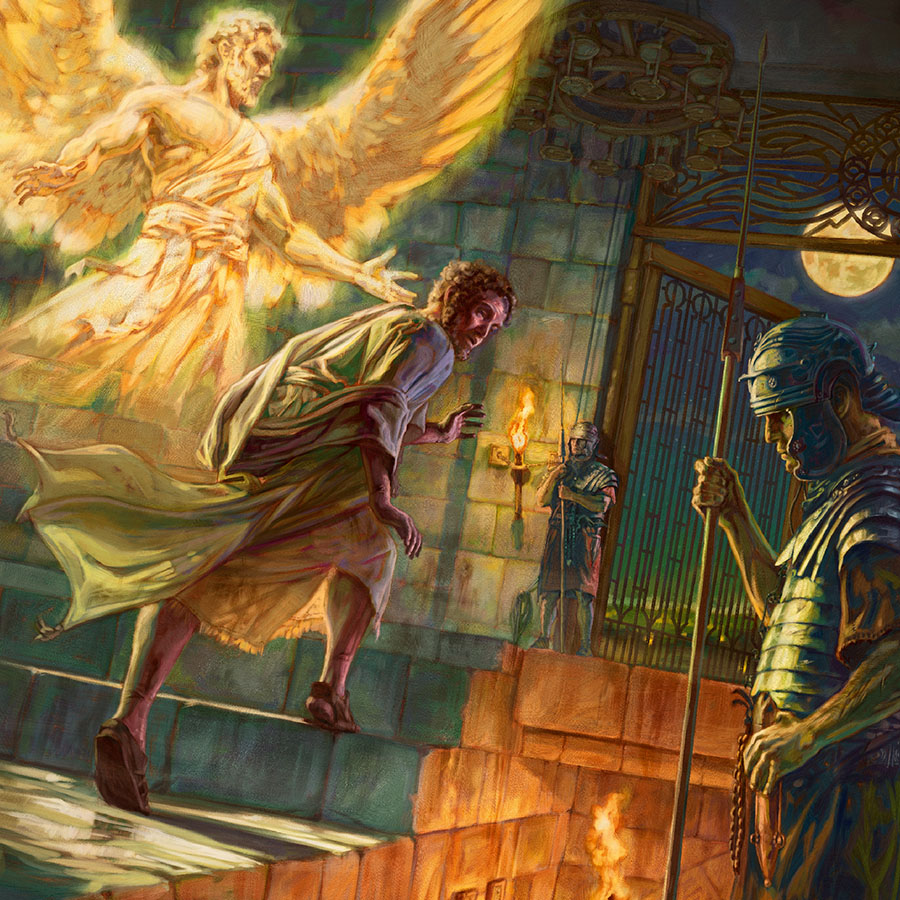 ملاك يقتاد بولس الی خارج السجن