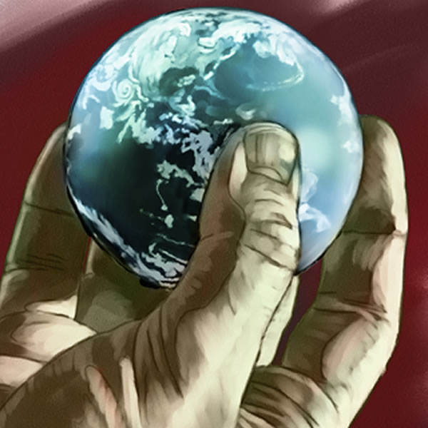 شخص يمسك العالم بإحكام