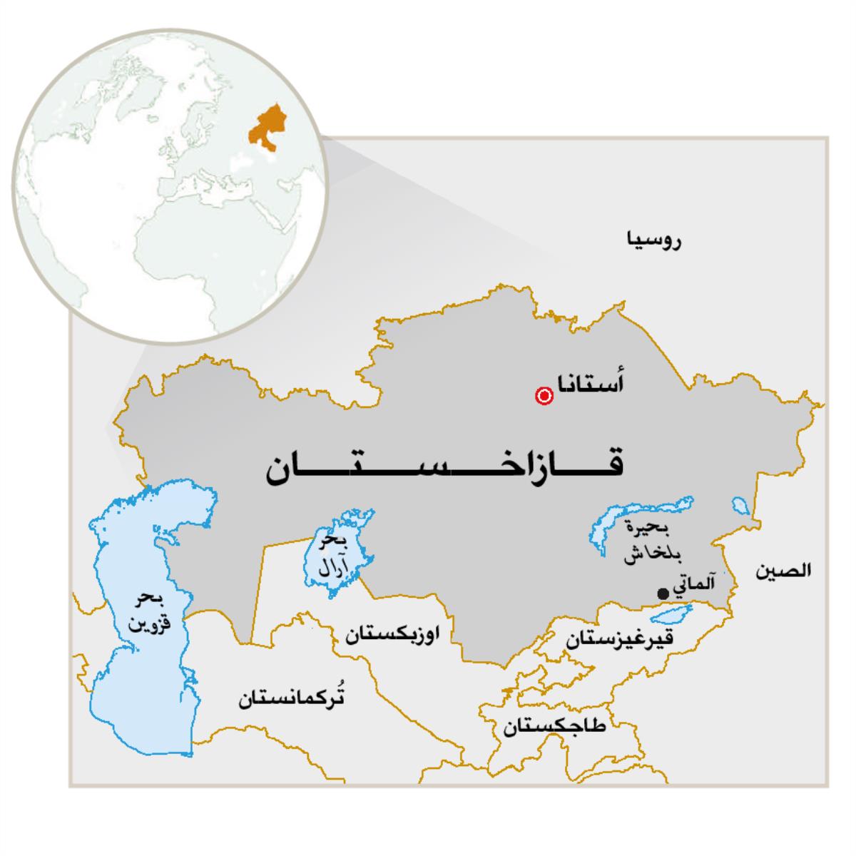 خريطة قازاخستان