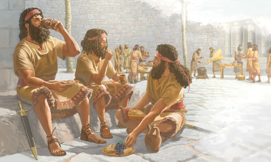 جنود من جيش سوريا يأكلون في السامرة