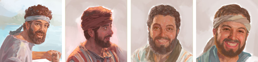 أندراوس،‏ بطرس،‏ فيلبُّس،‏ يعقوب