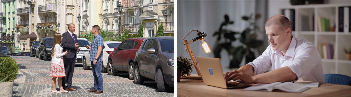 مشهدان من فيديو ‹كانت كرة القدم كل حياتي›:‏ ١-‏ اندريه يبدأ بدرس الكتاب المقدس من جديد.‏ ٢-‏ اندريه يُبشِّر مع ابنته