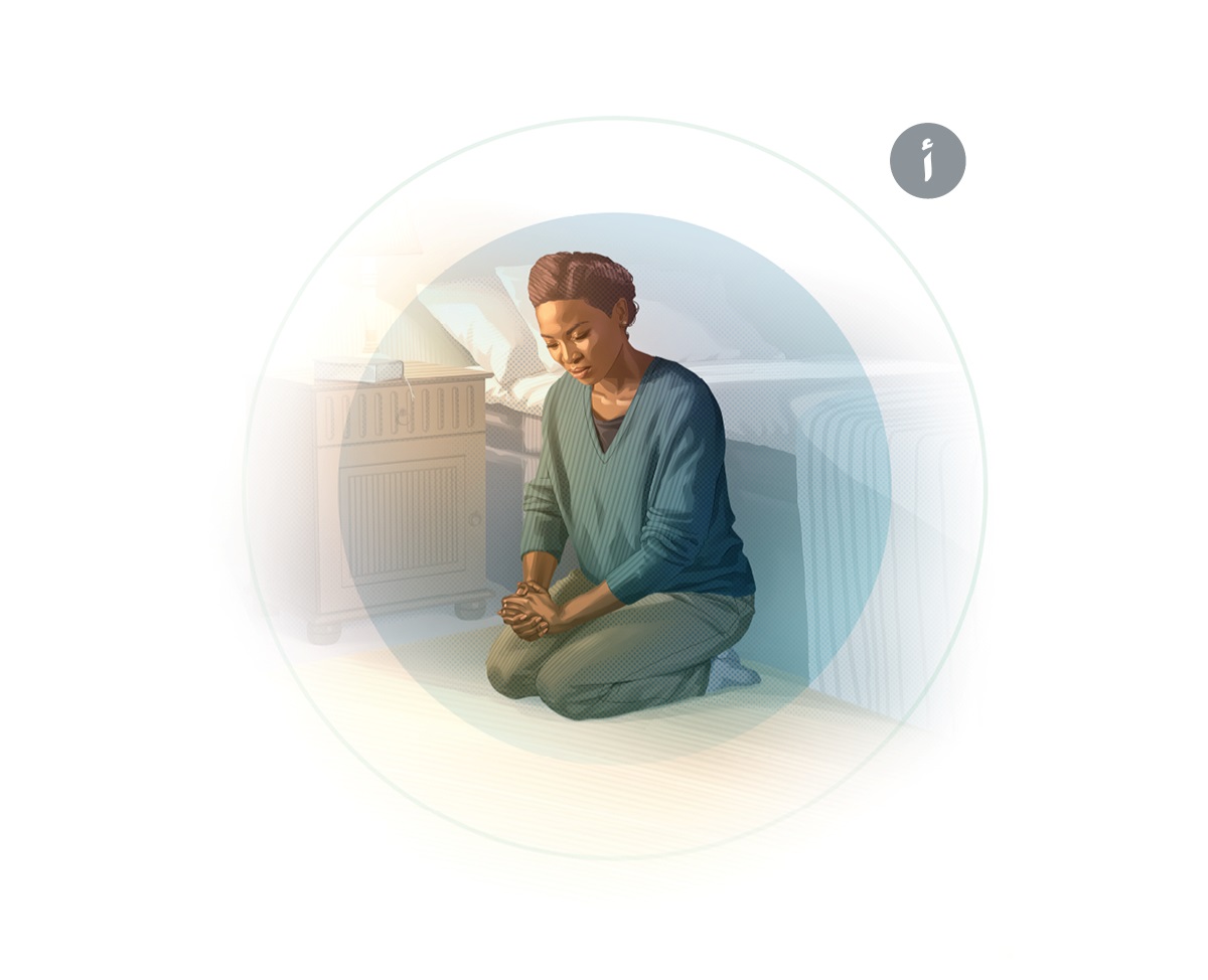 ١-‏ امرأة تُصلِّي لتنذر نفسها للّٰه