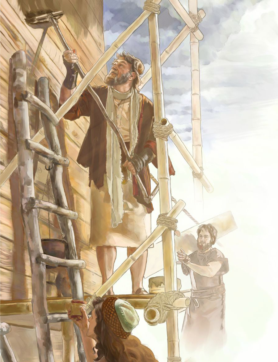 نوح وعائلته يبنون الفلك