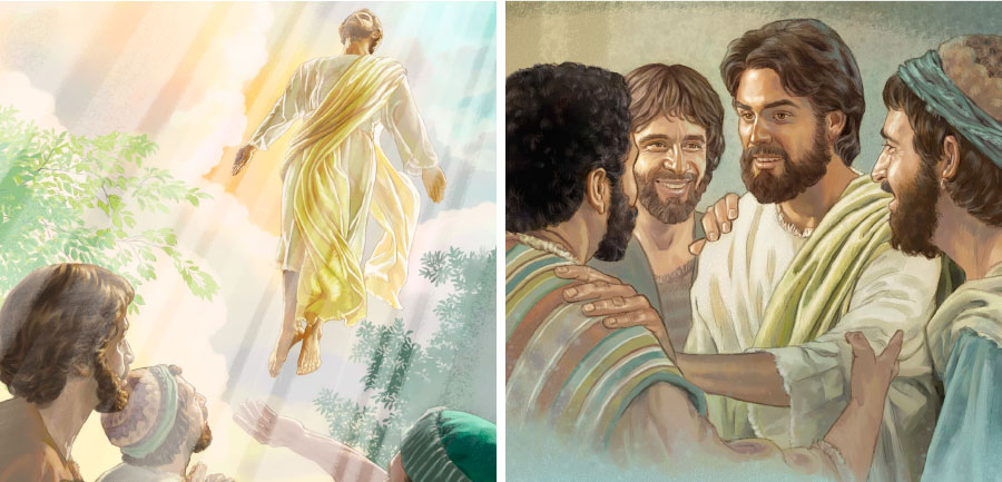 يسوع يظهر لرسله،‏ ثم يصعد الی السماء