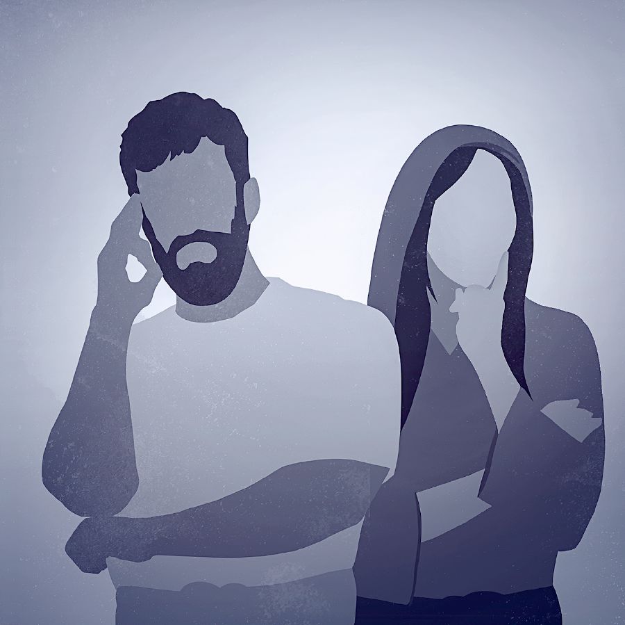 رجل وامرأة يراودهما الشك