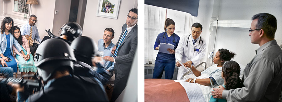 ١–‏ اخت في سرير في المستشفی تتكلم مع الطبيب عن موقفها من نقل الدم فيما زوجها وابنتها بجانبها.‏ ٢–‏ مجموعة صغيرة من الاخوة مجتمعون في منزل فيما تقتحم الشرطة المسلحة المكان.‏