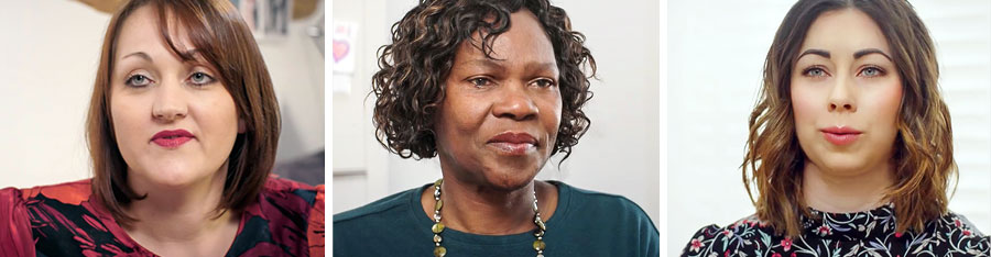 الاخوات الثلاث في الفيديو «نساء يعملن بكد في الرب»‏