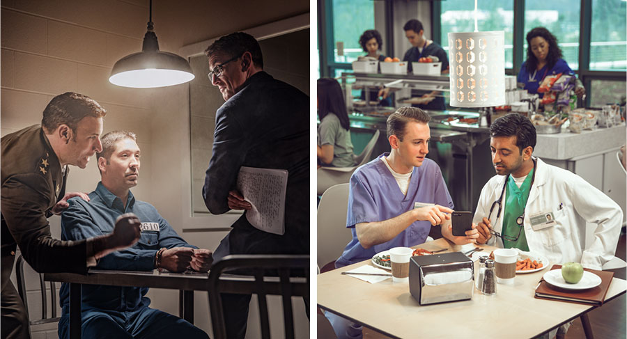 ١-‏ اخ يبشِّر رفيقه في العمل خلال استراحة الغداء.‏ ٢-‏ اخ يبقی امينا فيما تستجوبه الشرطة