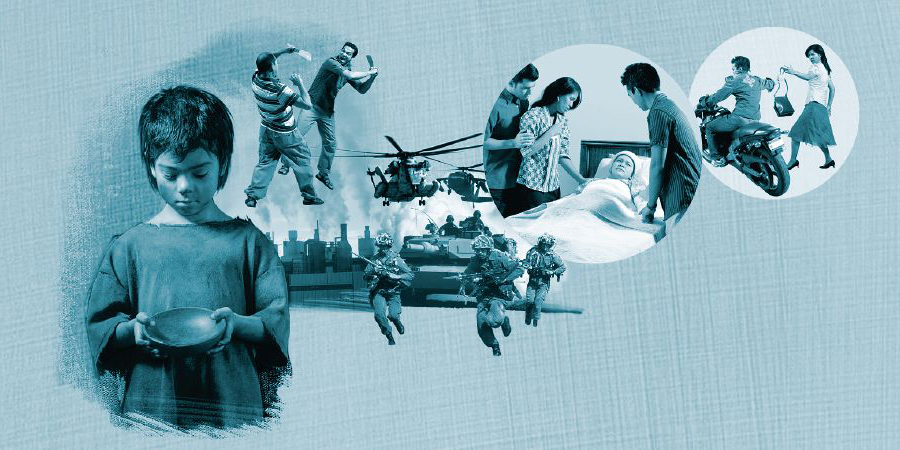 المشاكل في العالم اليوم،‏ بما فيها الجريمة،‏ المرض،‏ الحرب،‏ العنف،‏ والجوع