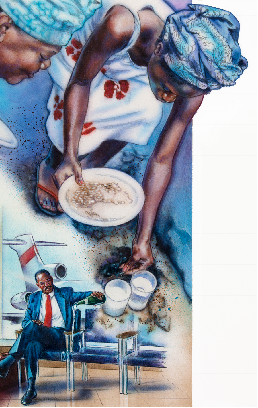 اشخاص يضعون الطعام والشراب لاحبائهم الموتی