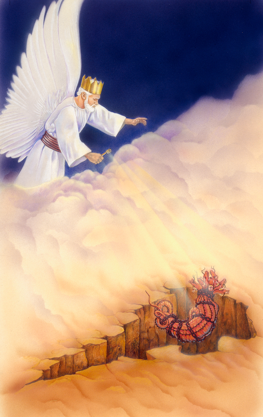 يسوع يطرح الشيطان في الهاوية