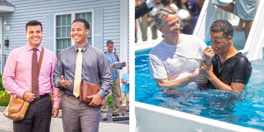 شاب يعتمد كواحد من شهود يهوه ويشارك في خدمة الحقل