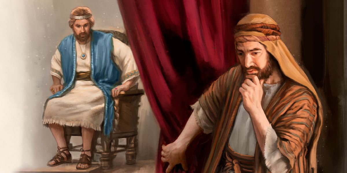 النبي ناثان يفكر قبل ان ينقل رسالة يهوه الى الملك داود