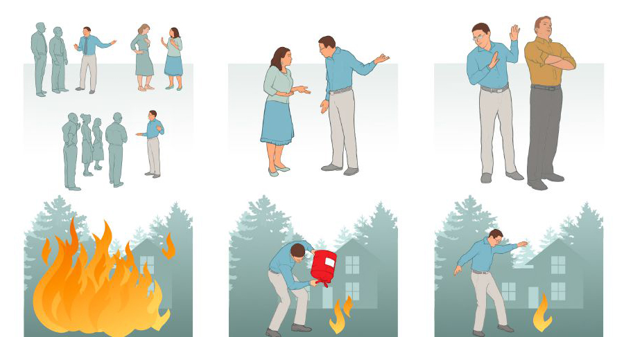 رجل يثرثر امام الآخرين فيصب الزيت على النار