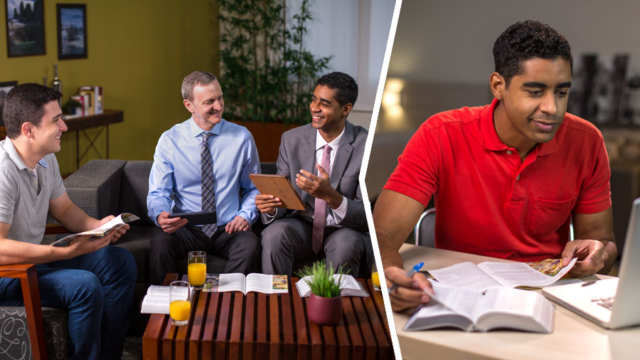 ١-‏ اخ يستعد لدرس سيحضره.‏ ٢-‏ الاخ يشارك خلال الدرس