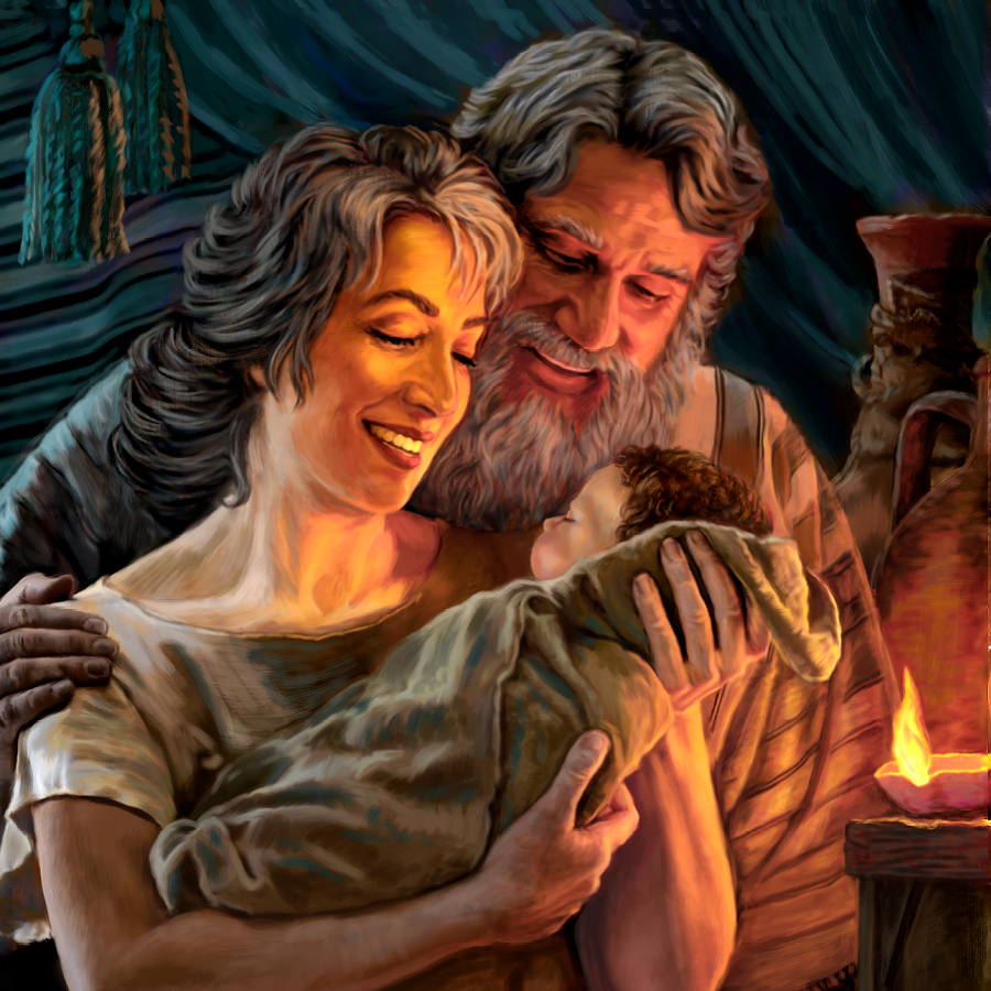 ابراهيم وسارة وطفلهما اسحاق