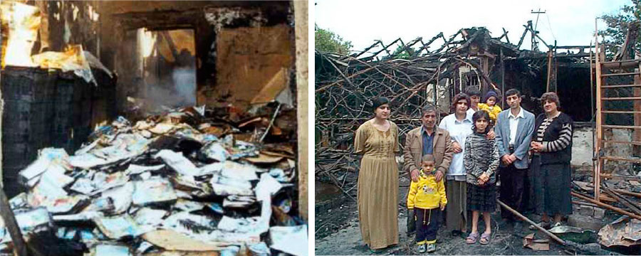 مفتعلو الحرائق حطَّموا اثاث منزل عائلة شامويان وأحد مخازن المطبوعات في جورجيا