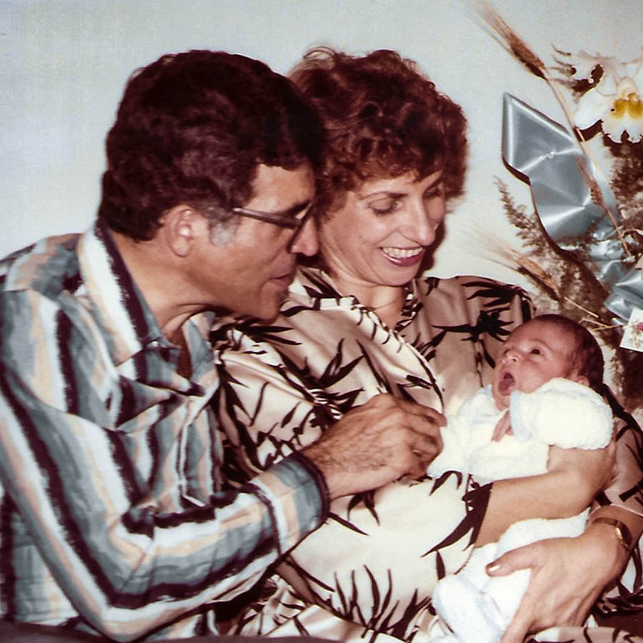 Dyah and Sylvia with their newborn son Gabriel.