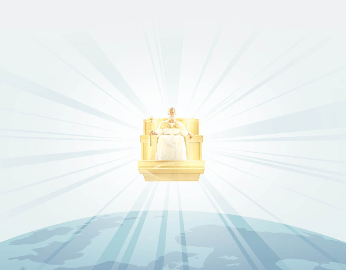 Jesus regiert seit 1914 von seinem Thron im Himmel aus über die Erde. Von seinem Thron strahlt Licht aus.