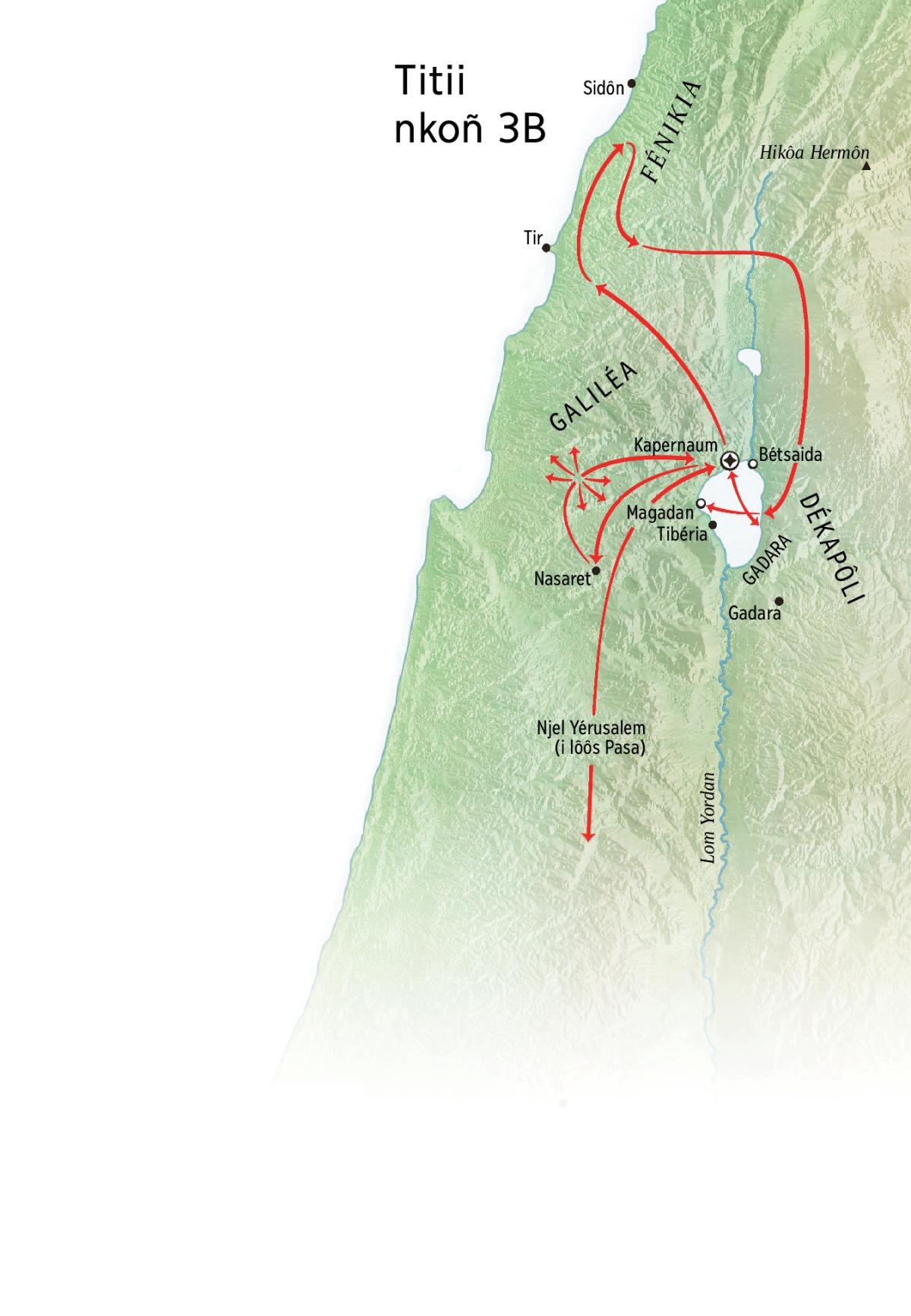 Titii i minkon het Yésu a bi boñ nson wé bebee ni Galiléa, Fénikia, ni Dékapôli