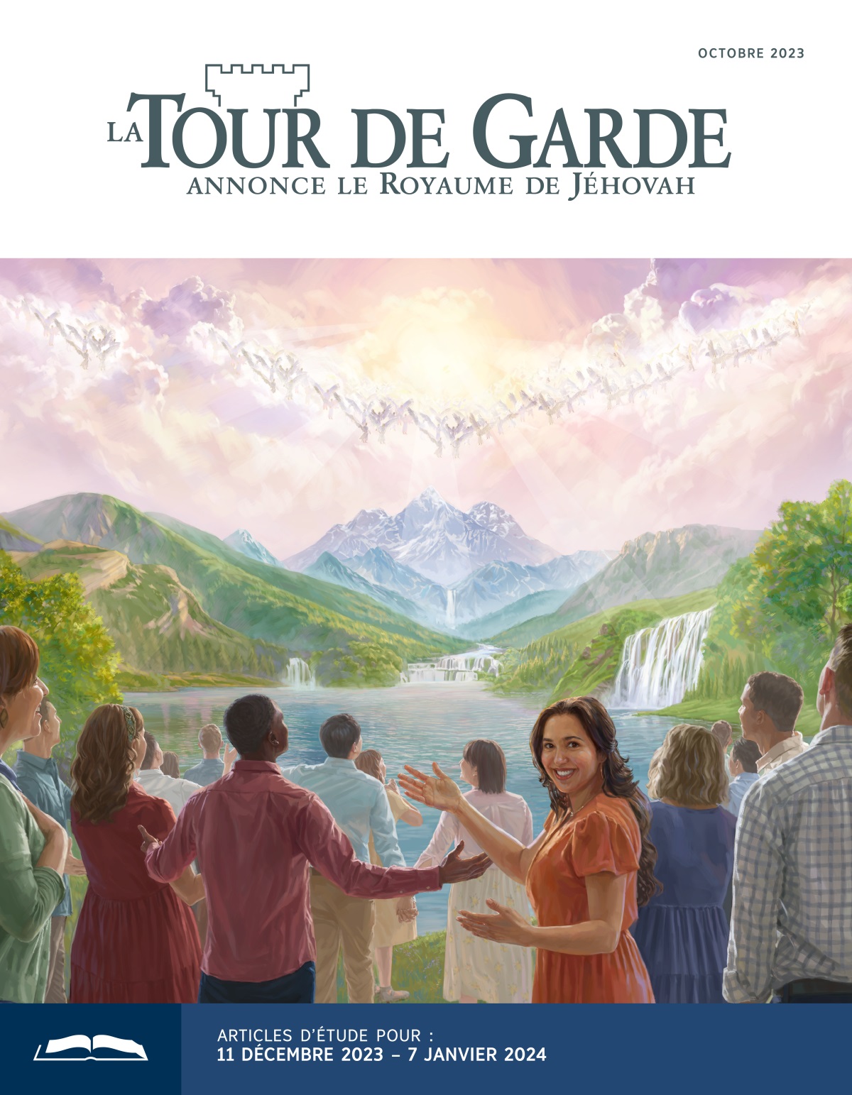 Des anges dans le ciel et des humains sur la terre, dans le paradis, louent Jéhovah avec joie.