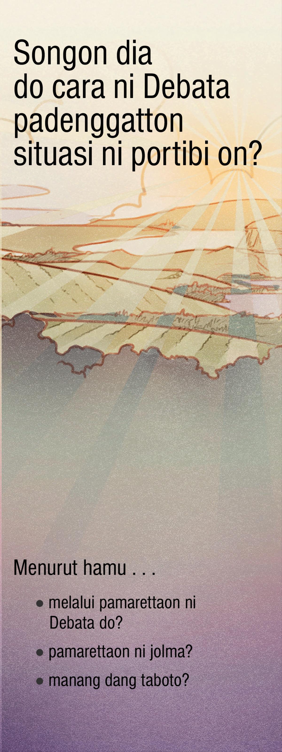 Sampul ni risalah Songon dia do Cara ni Debata Padenggatton Situasi ni Portibi on?
