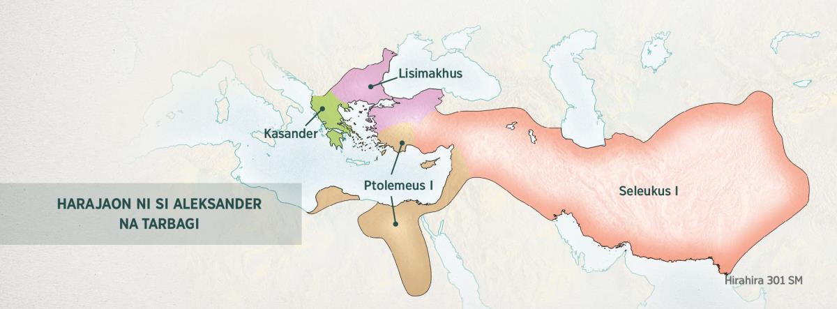 Dibagi opat do pamarentaon ni Junani, i ma tu angka Jendral ni si Aleksander