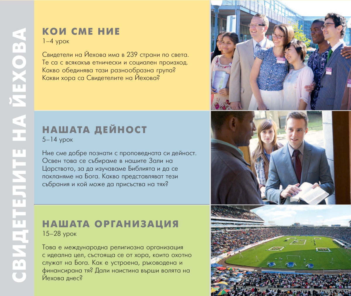 Съдържание на брошурата „Кои хора вършат волята на Йехова днес?“