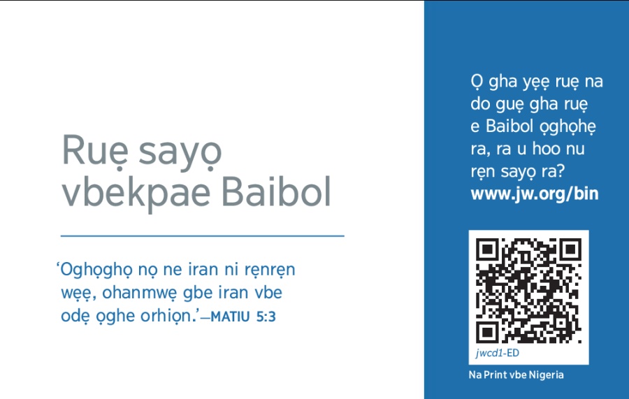 Iyeke ọghe ne kadi nọ dia ọmwa lae jw.org
