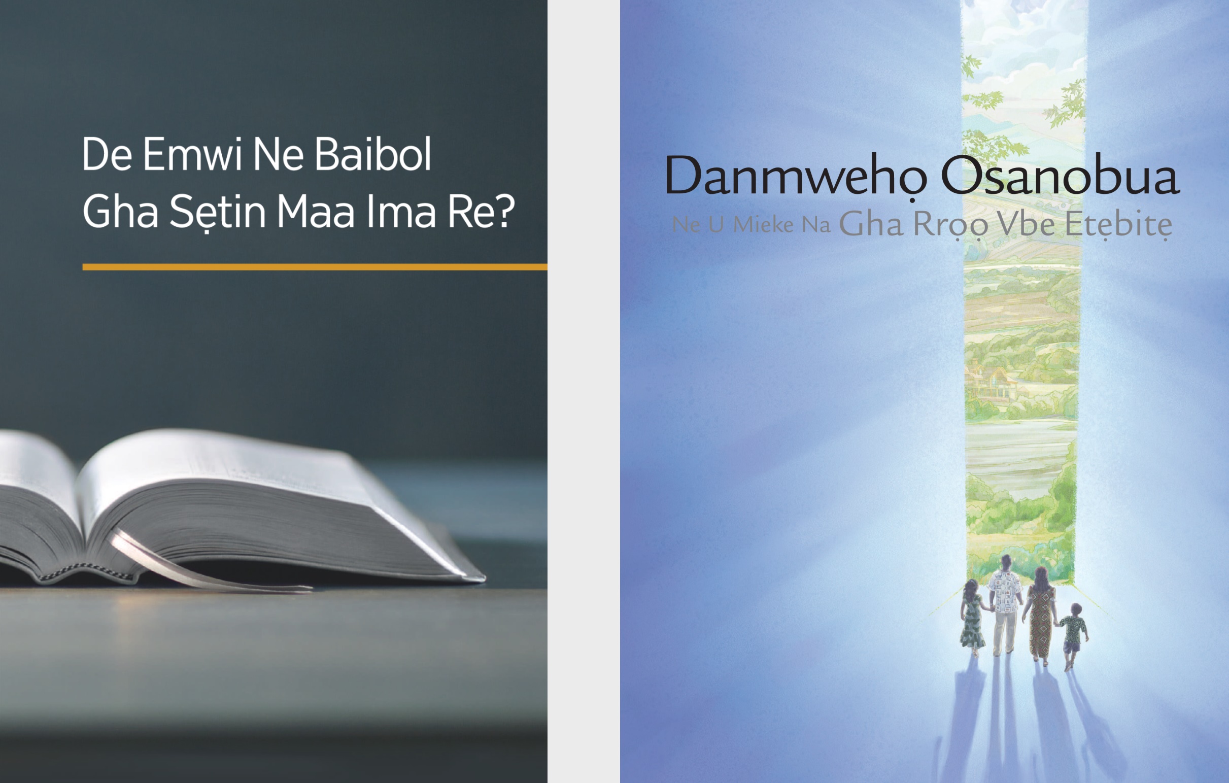 The book ‘What Can the Bible Teach Us?’ and the brochure ‘Listen to God and Live Forever.’