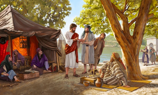 Jesús predica la bona nova del Regne a altres