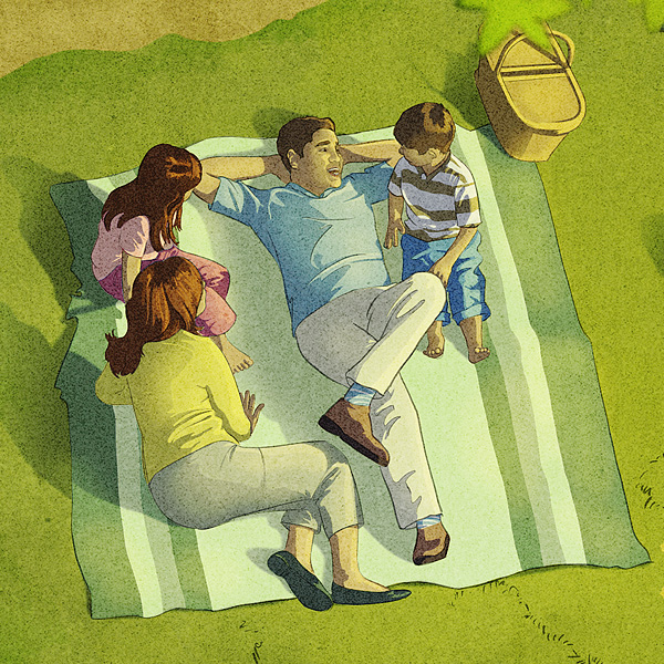 Pamilya nga nagpiknik sa Paraiso