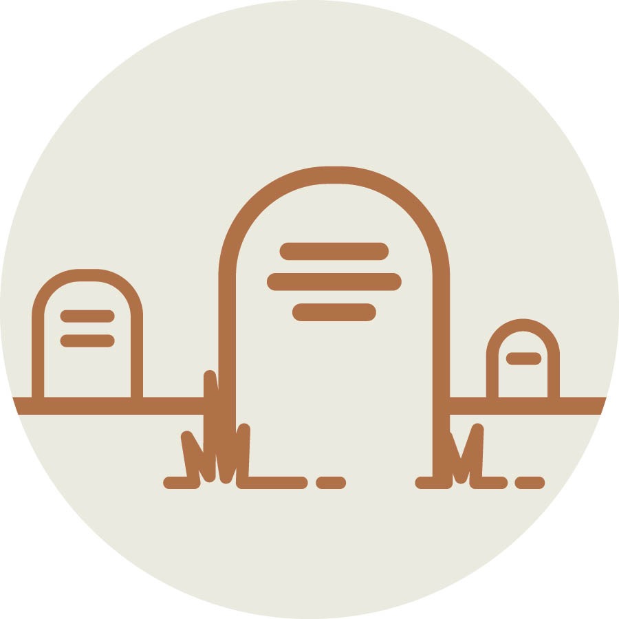 Icon sa lapida, nagrepresentar sa sementeryo.