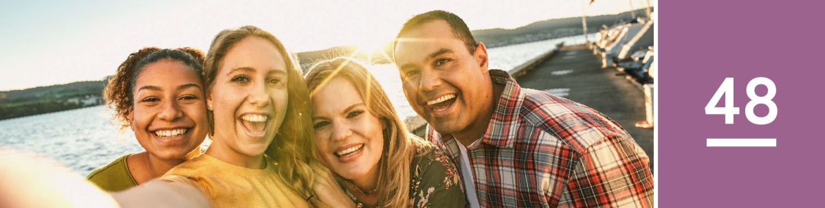 Leksiyon 48. Upat ka managhigala nga nag-selfie.