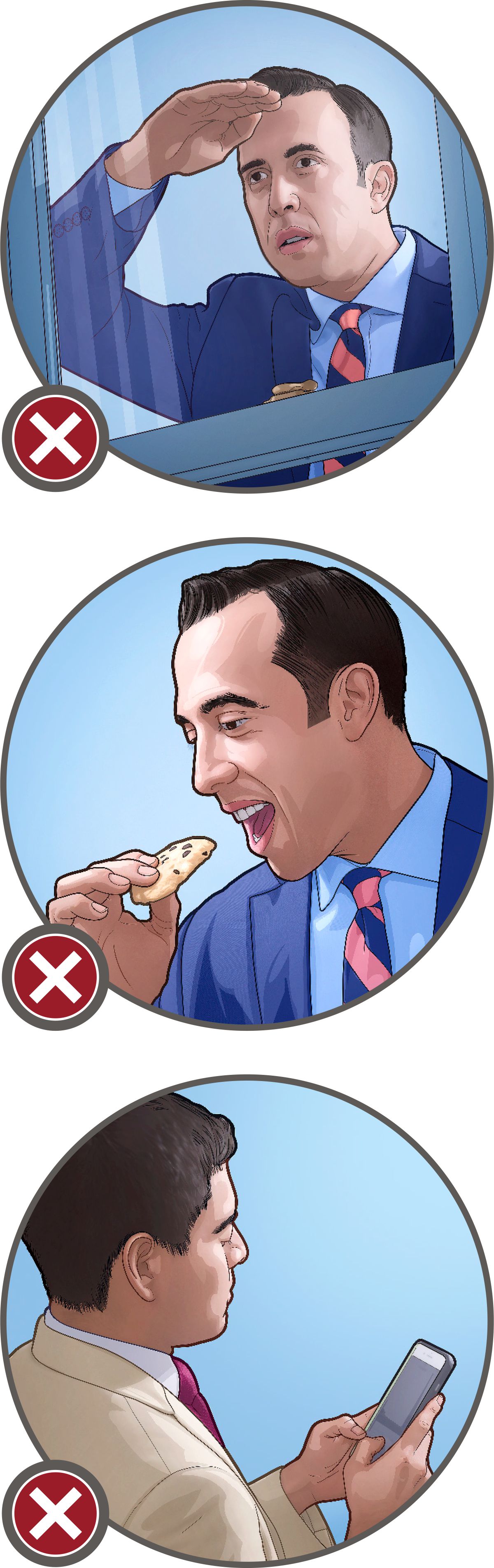 Samtang naa sa pultahan, ang usa ka brader naglili diha sa bentana, ang usa ka brader nagkaon ug cookies, ug ang usa ka brader nag-text