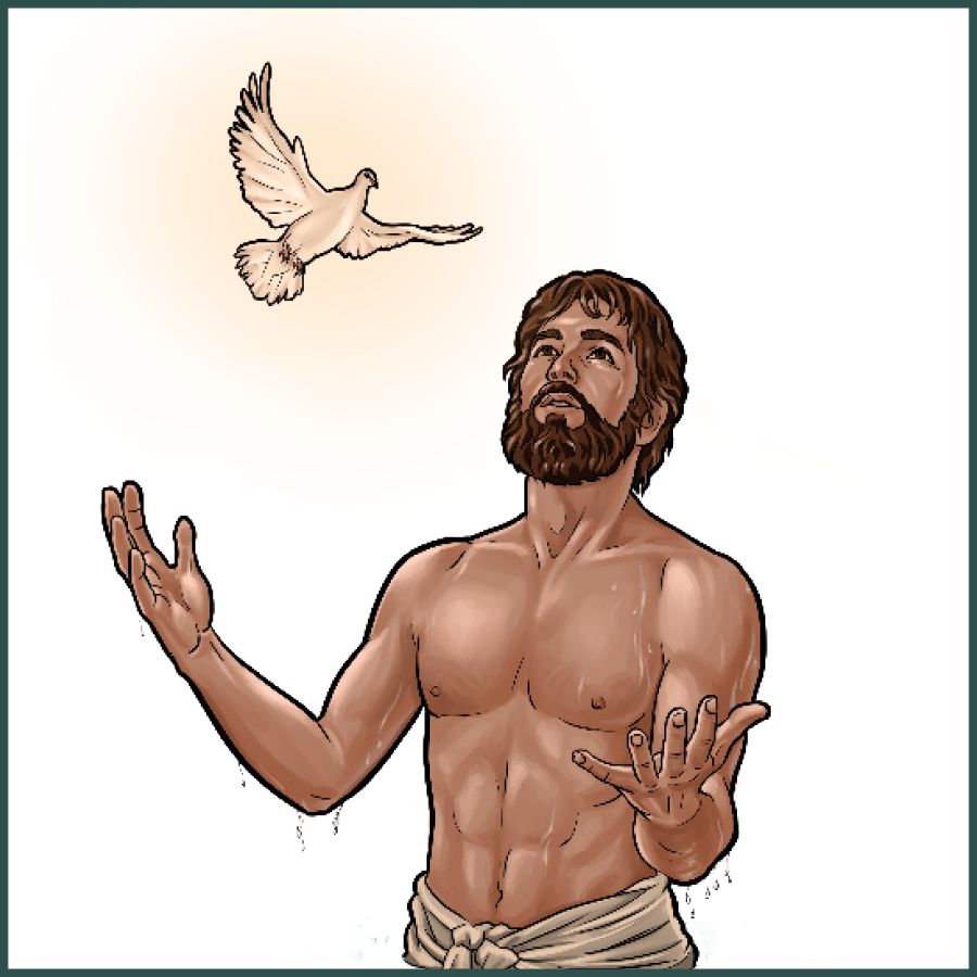 Ang espiritu sa Diyos mikunsad kang Jesus nga samag salampati