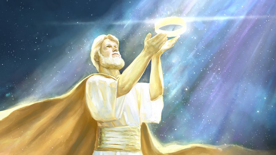 Gibalik ni Jesus ang iyang korona kang Jehova.